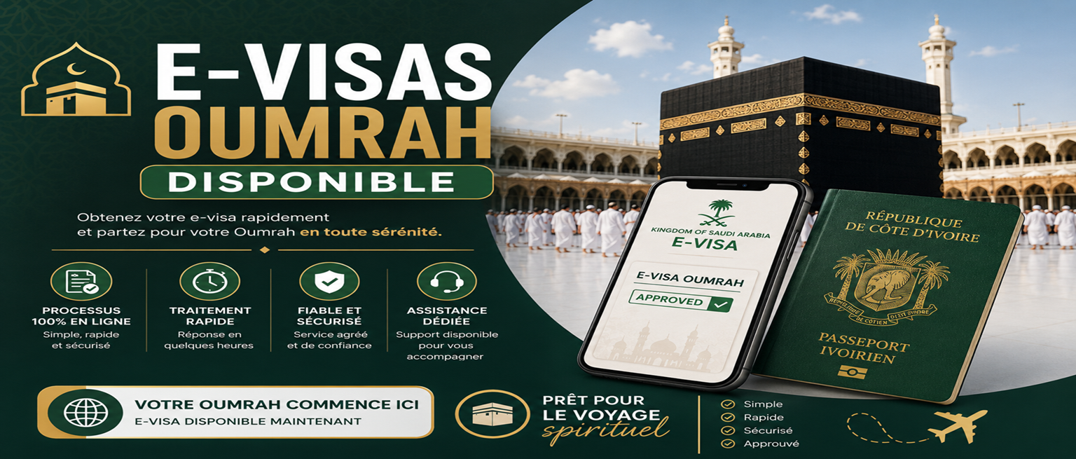 E-visas Oumrah disponibles sous 48 Heures